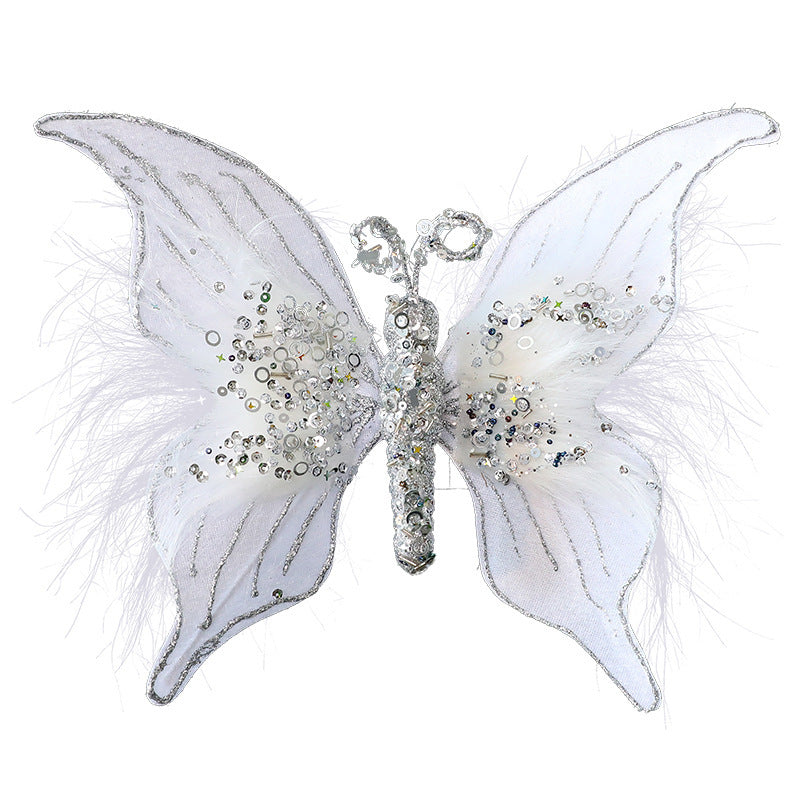 New Fabric Christmas Butterfly DIY Christmas Scene Layout Props Christmas Decorations Simulated Butterfly