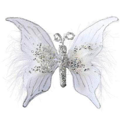 New Fabric Christmas Butterfly DIY Christmas Scene Layout Props Christmas Decorations Simulated Butterfly